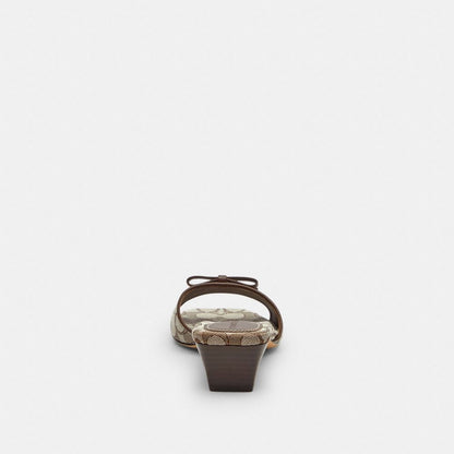 Bow Kitten Heel Sandal In Signature Jacquard