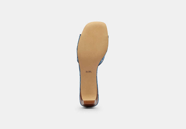 Bow Kitten Heel Sandal In Signature Denim