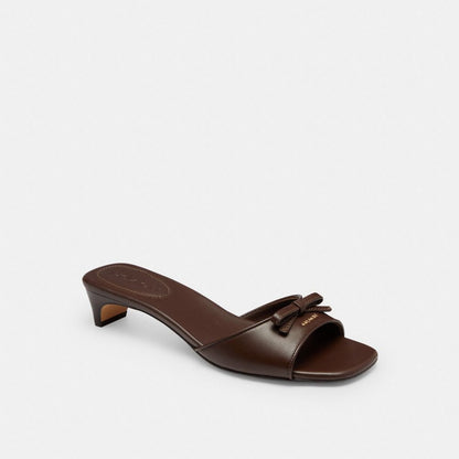 Bow Kitten Heel Sandal In Loved Denim