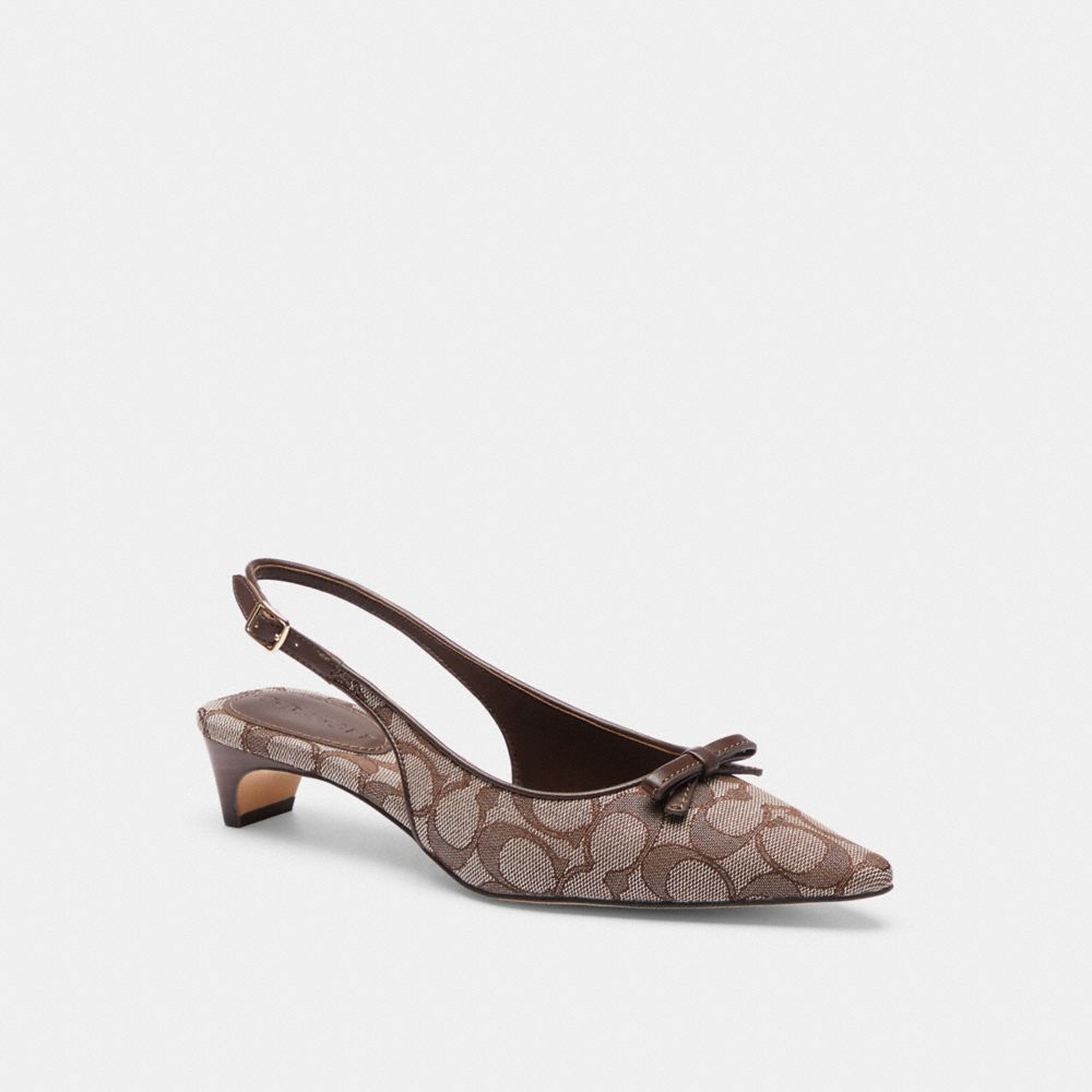 Bow Slingback Heel In Signature Jacquard