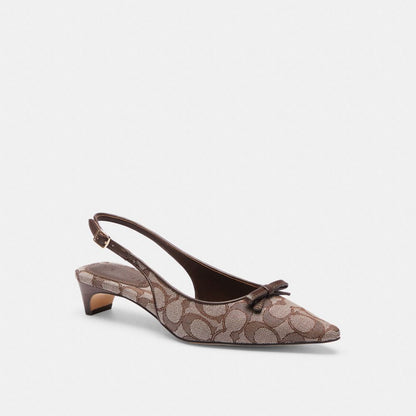 Bow Slingback Heel In Signature Jacquard