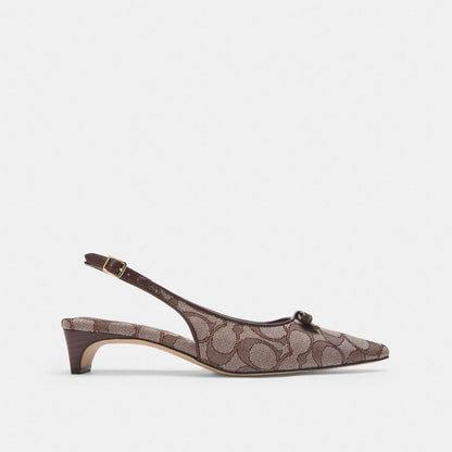 Bow Slingback Heel In Signature Jacquard