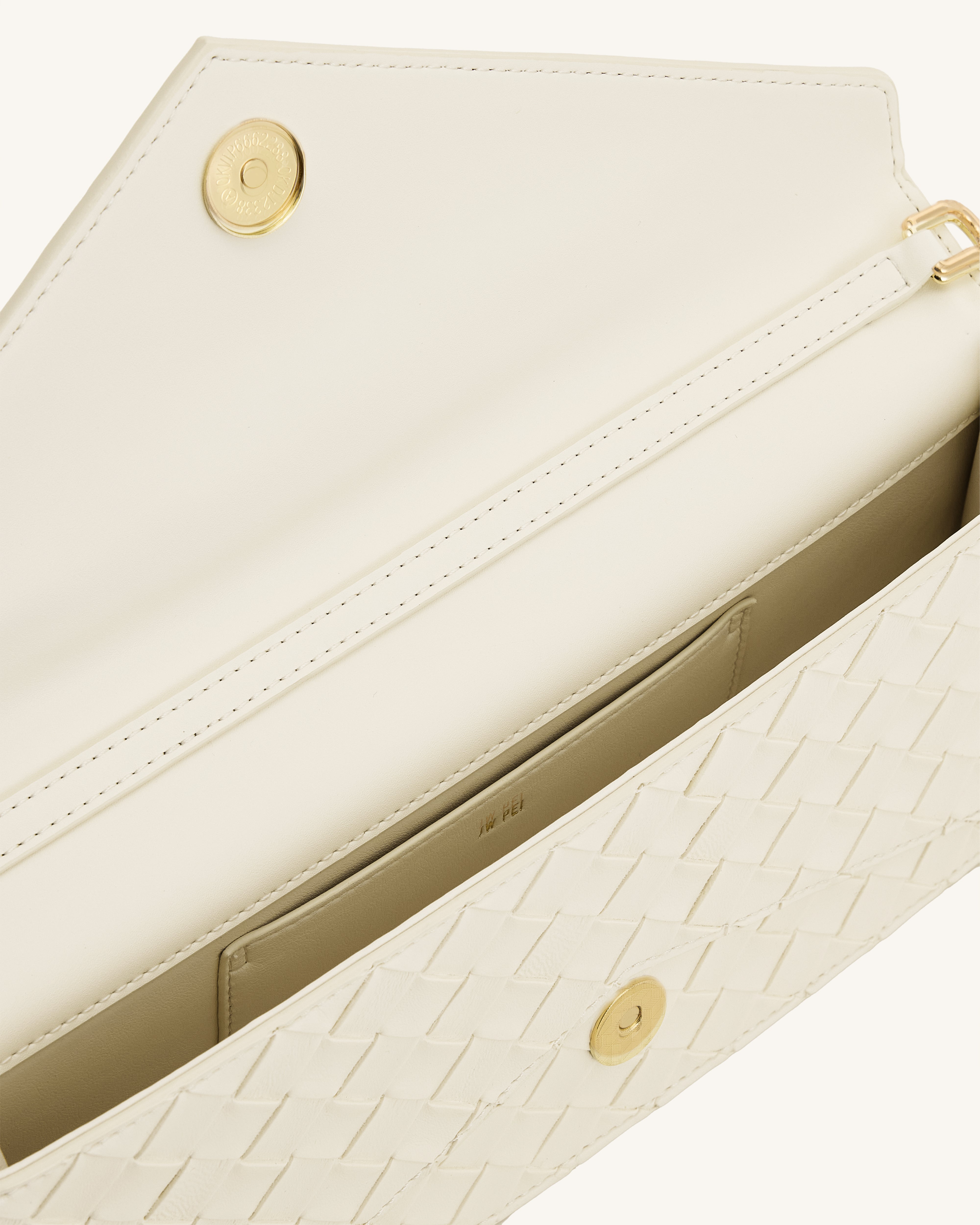 Celeste Woven Textured Envelope Top Handle Bag - Ivory