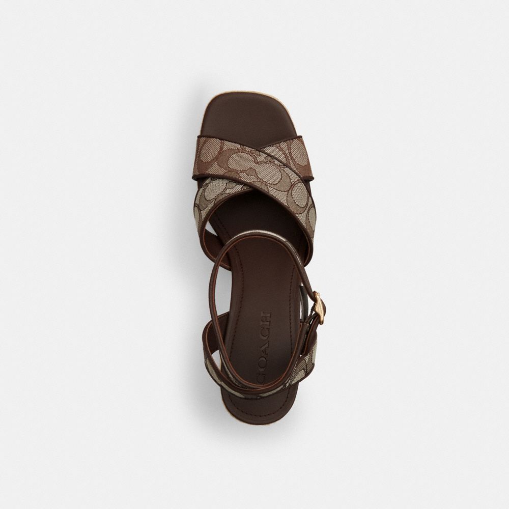 Block Heel Sandal In Signature Jacquard