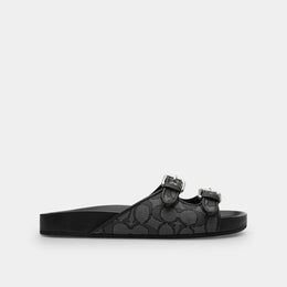 Two Band Buckle Sandal In Signature Jacquard