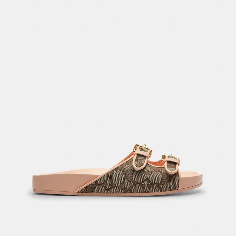 Two Band Buckle Sandal In Signature Jacquard
