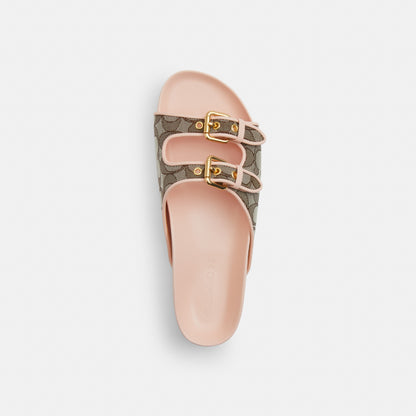 Two Band Buckle Sandal In Signature Jacquard