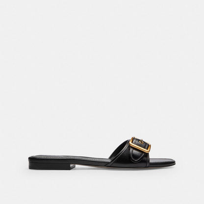 Margot Flat Sandal In Crystal Signature Denim