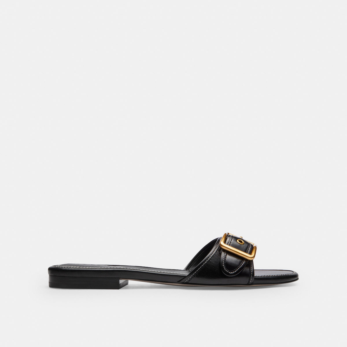 Margot Flat Sandal In Crystal Signature Denim