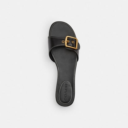 Margot Flat Sandal In Crystal Signature Denim