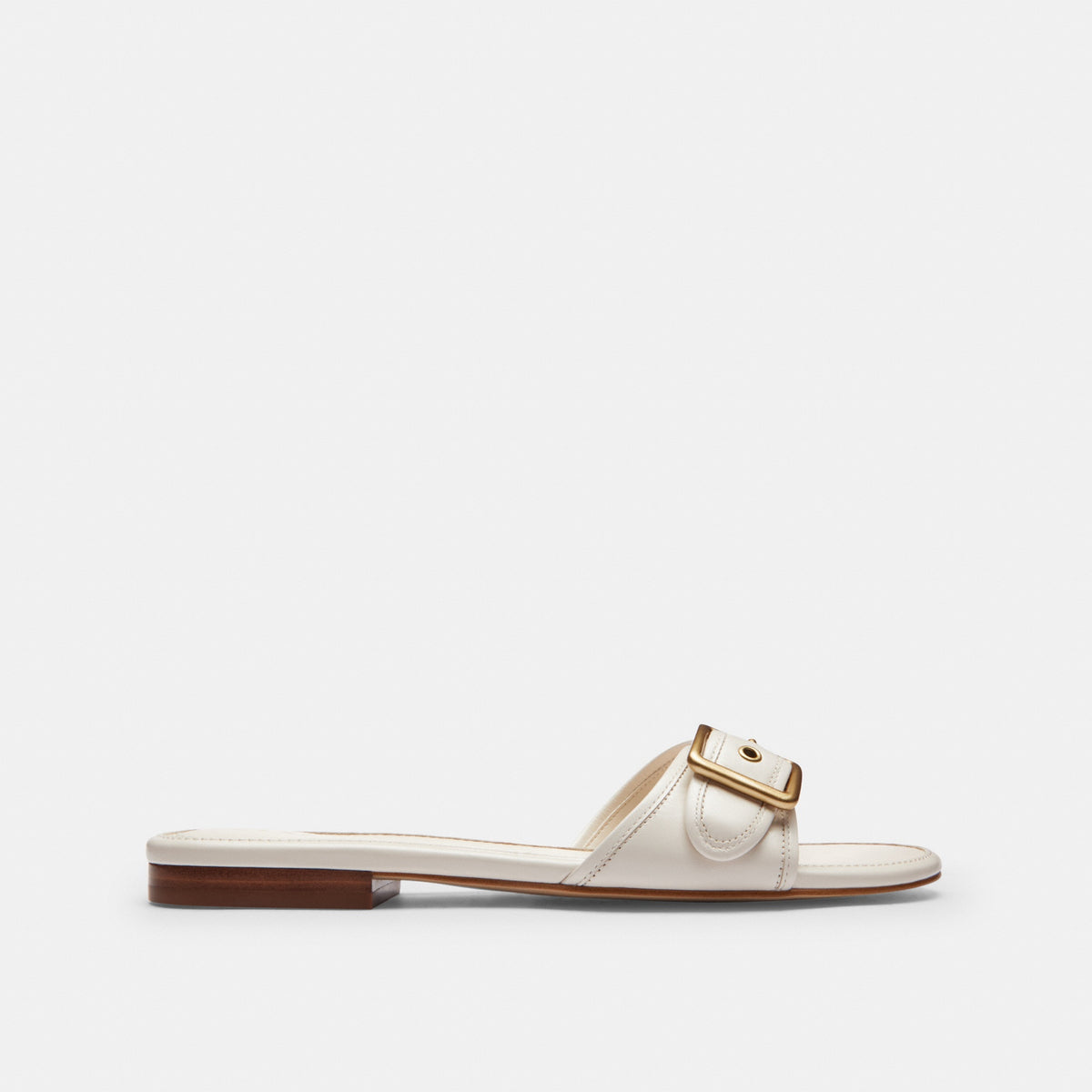 Margot Flat Sandal In Crystal Signature Denim