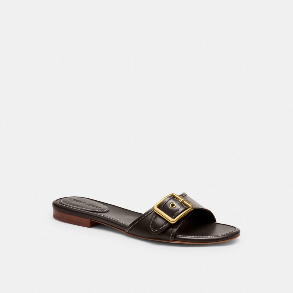 Margot Flat Sandal In Crystal Signature Denim