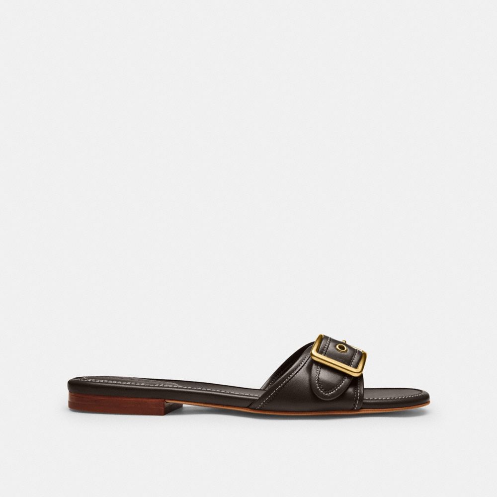 Margot Flat Sandal In Crystal Signature Denim