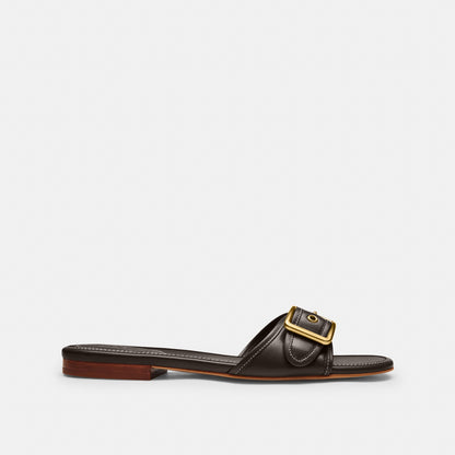 Margot Flat Sandal In Crystal Signature Denim