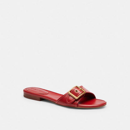Margot Flat Sandal In Crystal Signature Denim