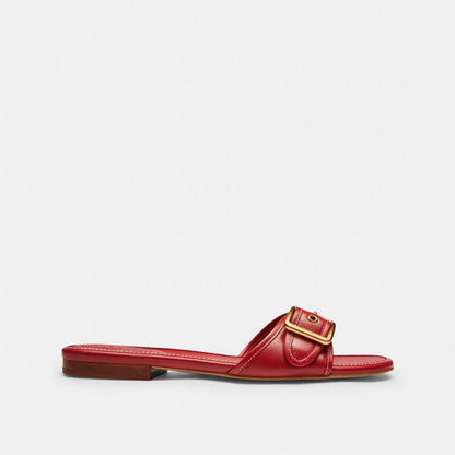 Margot Flat Sandal In Crystal Signature Denim