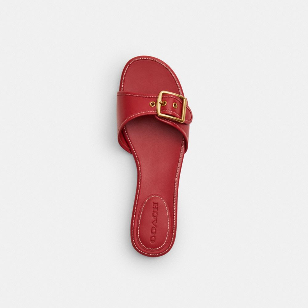 Margot Flat Sandal In Crystal Signature Denim