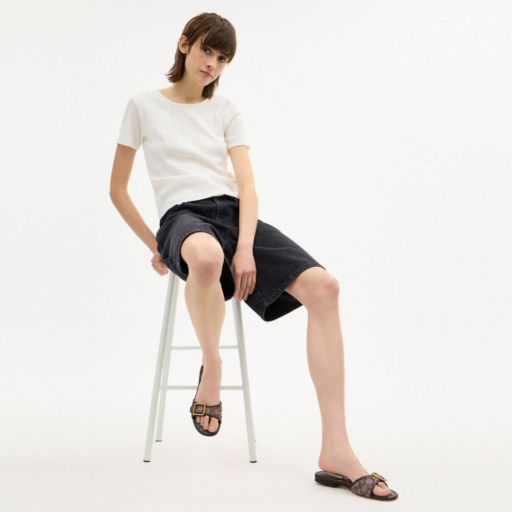 Margot Flat Sandal In Signature Jacquard