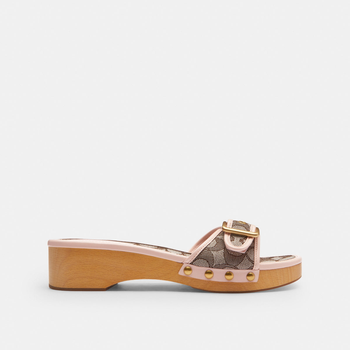 Margot Wooden Sandal In Signature Jacquard