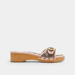 Margot Wooden Sandal In Signature Jacquard