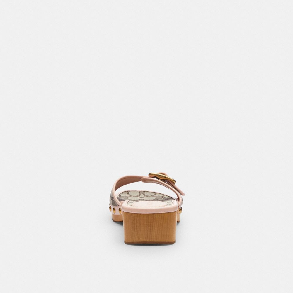 Margot Wooden Sandal In Signature Jacquard