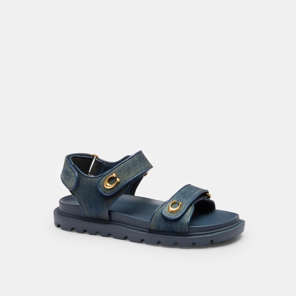 Brynn Sandal In Crystal Signature Denim