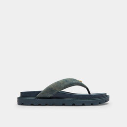 Brynn Thong Sandal In Loved Denim