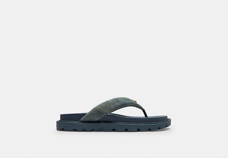Brynn Thong Sandal In Loved Denim