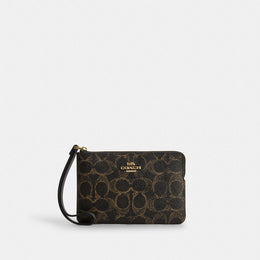 Corner Zip Wristlet In Loved Signature Canvas