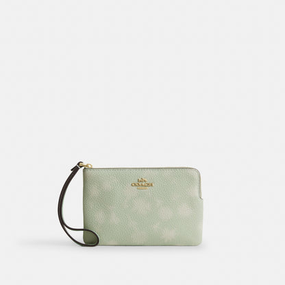 Corner Zip Wristlet With Floral Print