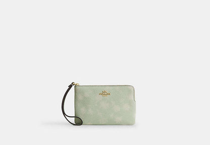 Corner Zip Wristlet With Floral Print
