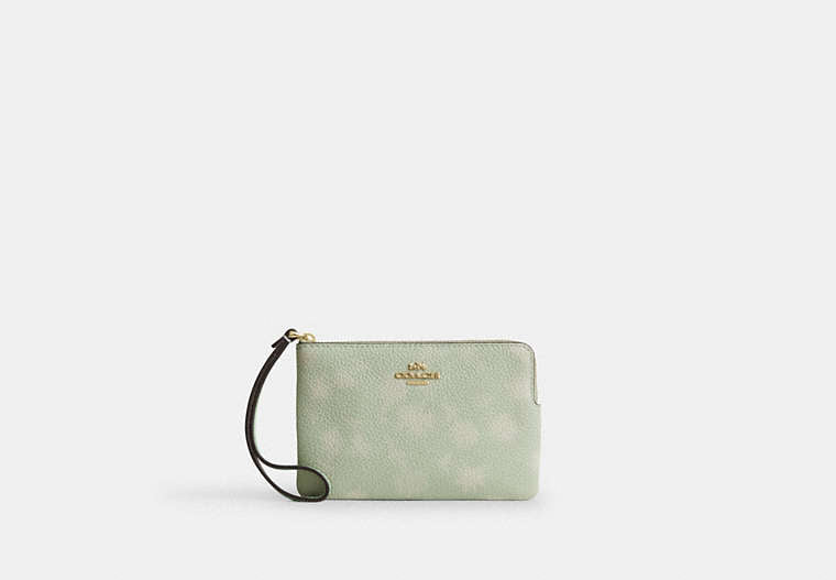 Corner Zip Wristlet With Floral Print
