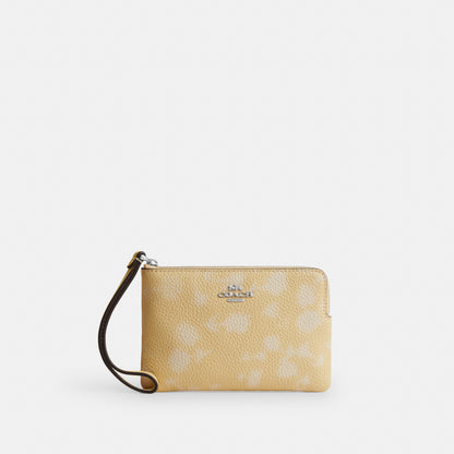 Corner Zip Wristlet With Floral Print