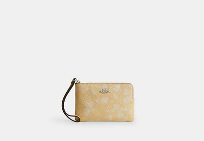 Corner Zip Wristlet With Floral Print