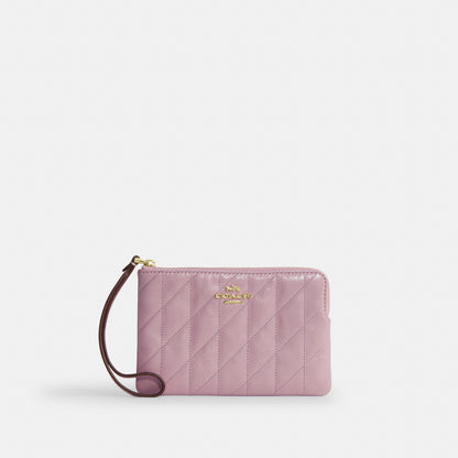 Corner Zip Wristlet With Quilting