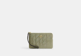 Corner Zip Wristlet With Quilting