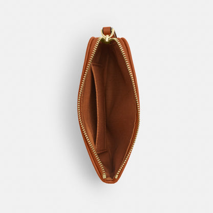 Corner Zip Wristlet In Regenerative Cotton With Plaid Print