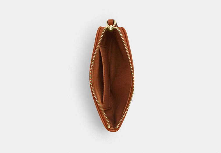 Corner Zip Wristlet In Regenerative Cotton With Plaid Print