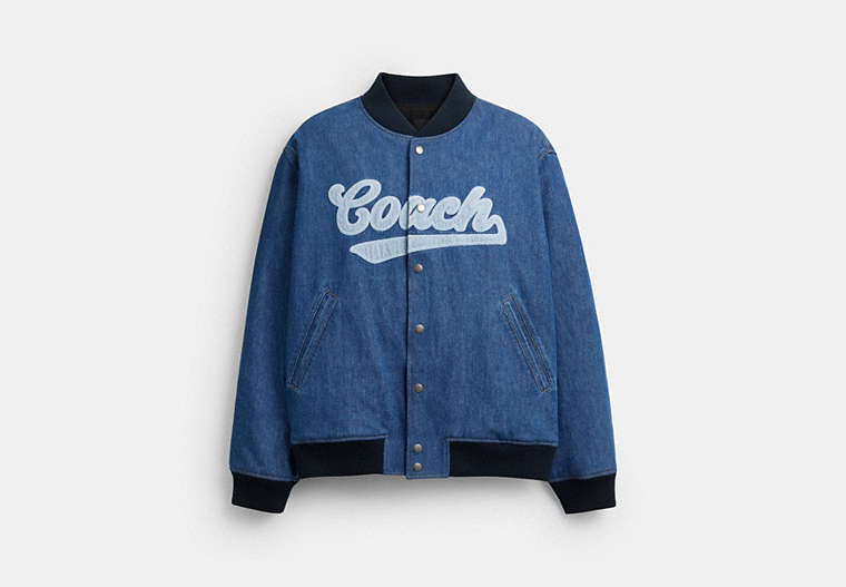 Denim Varsity Jacket In Organic Cotton