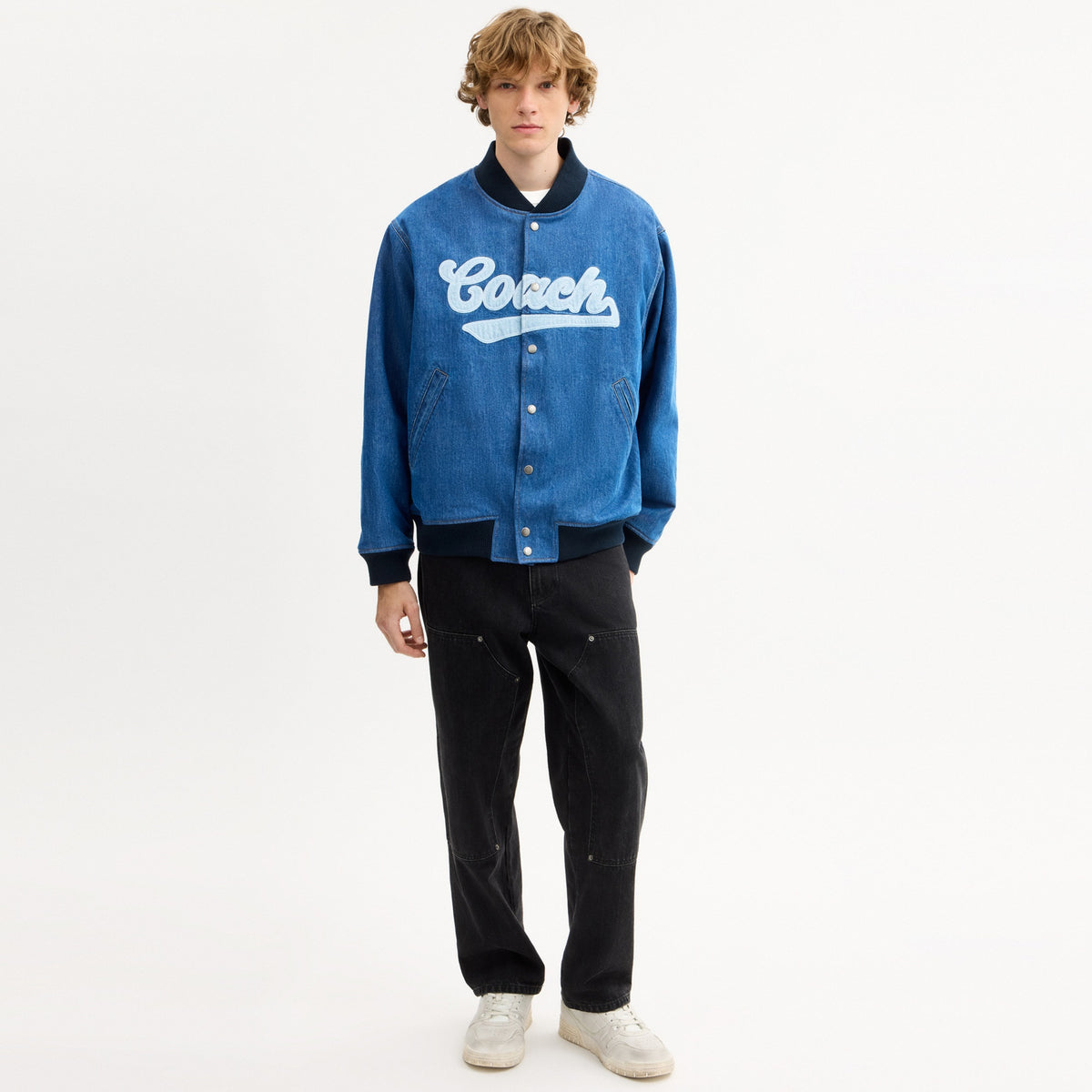 Denim Varsity Jacket In Organic Cotton