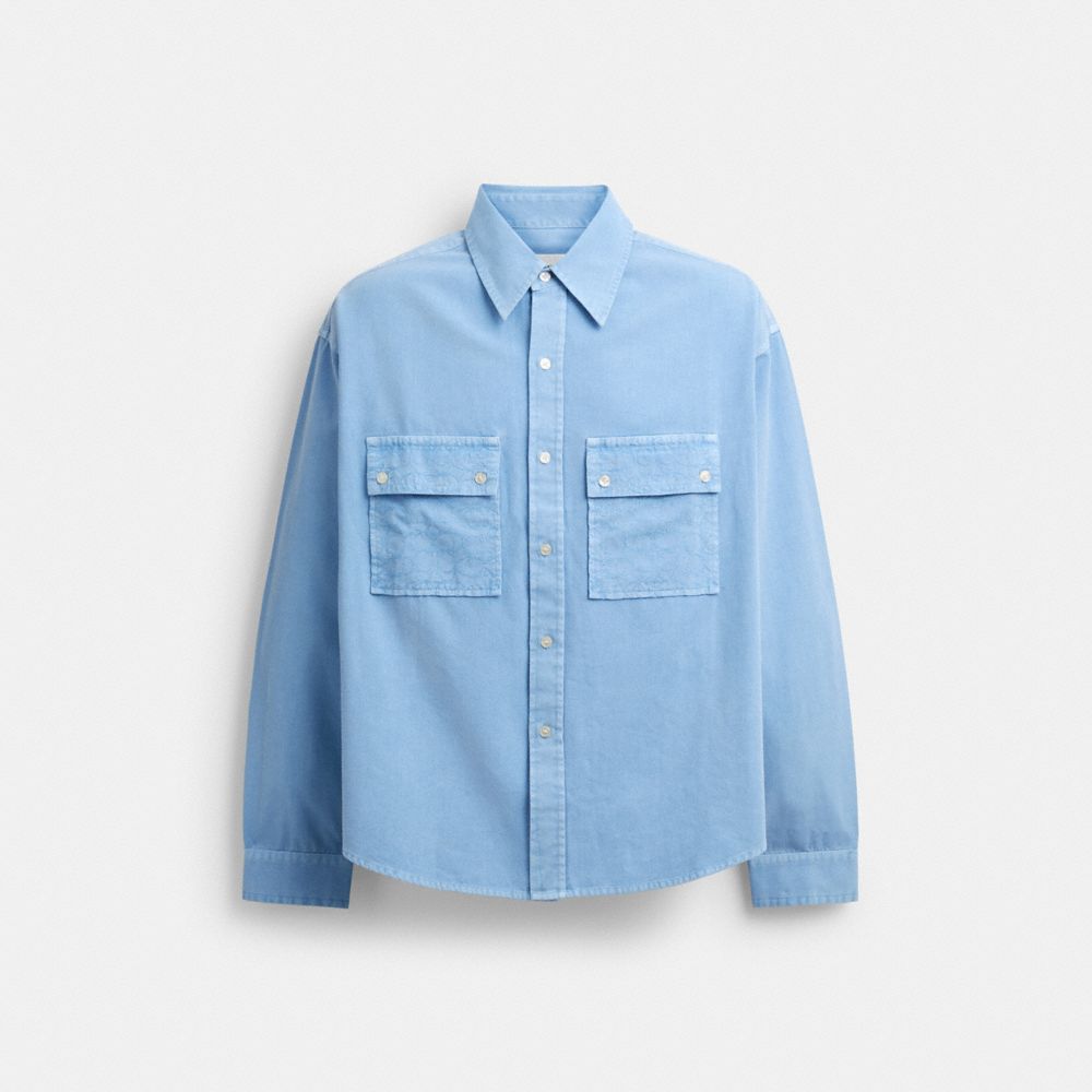 Long Sleeve Canvas Shirt In Organic Cotton
