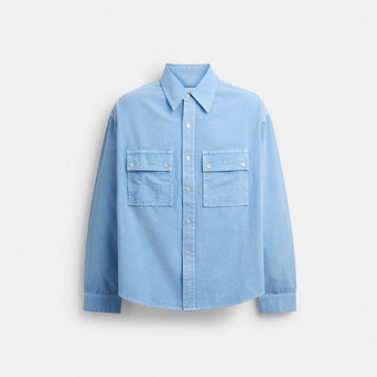 Long Sleeve Canvas Shirt In Organic Cotton