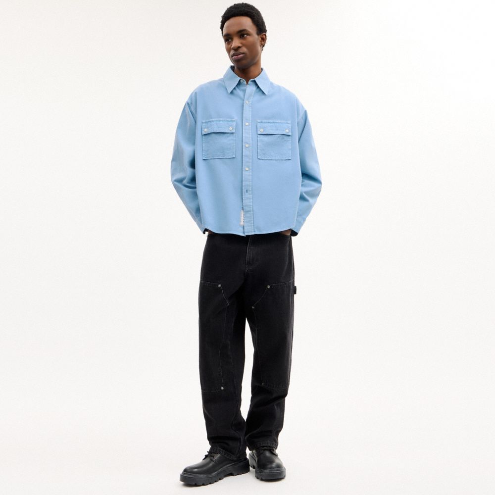 Long Sleeve Canvas Shirt In Organic Cotton