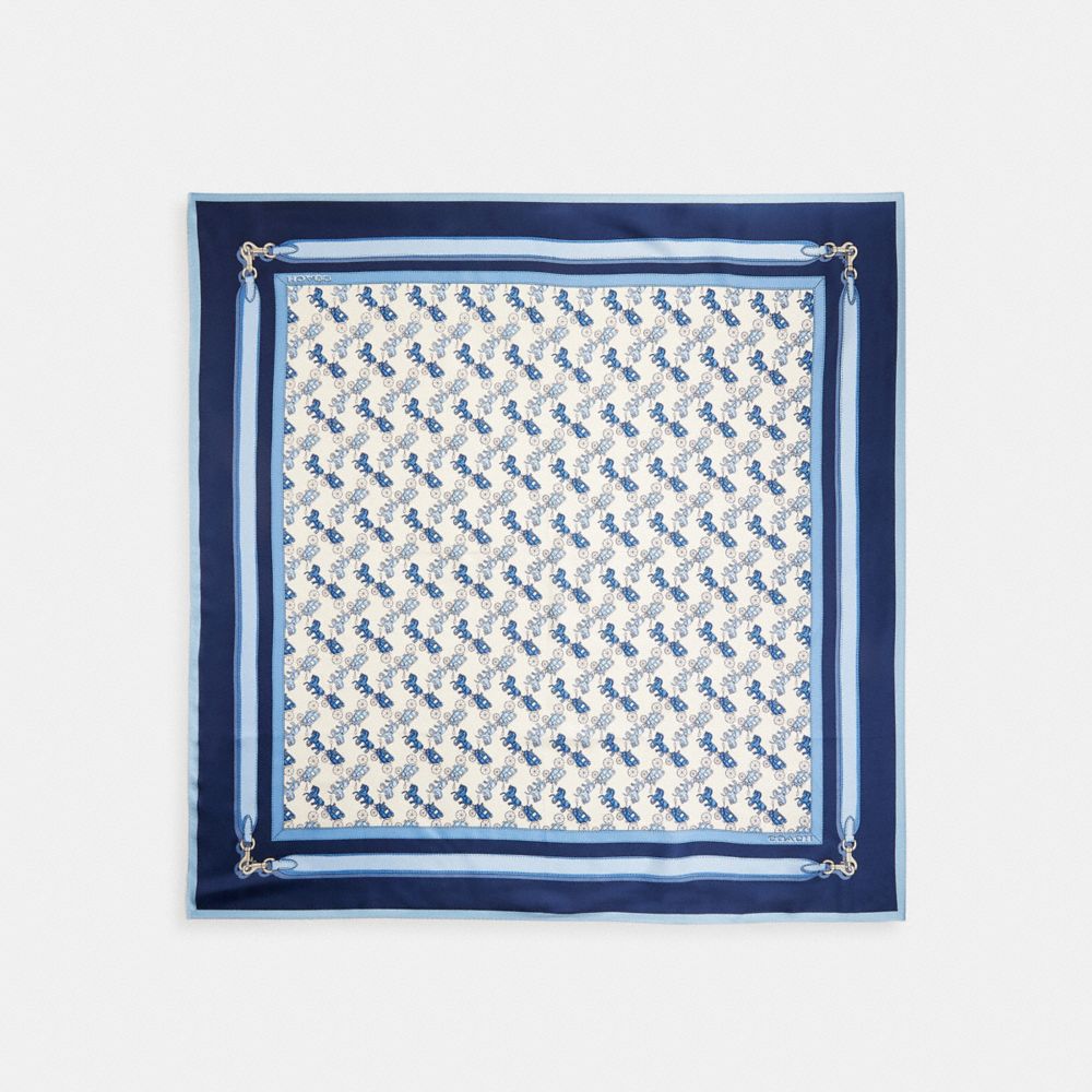 Iconic Motifs Print Silk Square Scarf