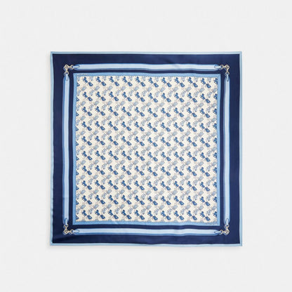 Iconic Motifs Print Silk Square Scarf