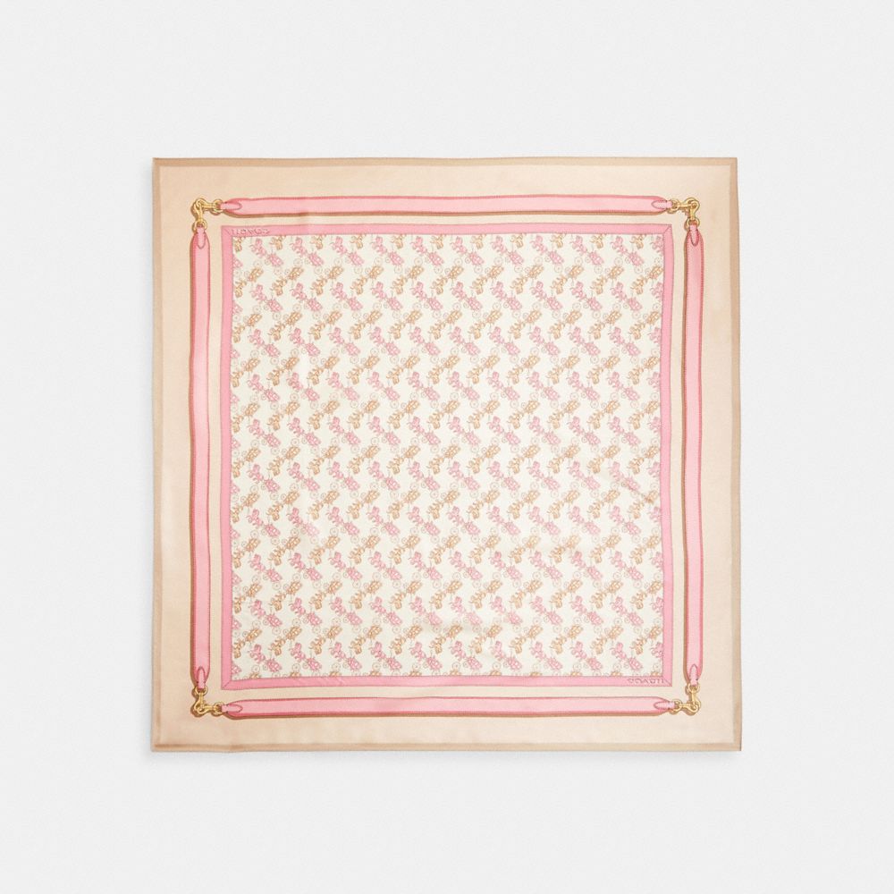 Iconic Motifs Print Silk Square Scarf
