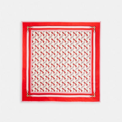 Iconic Motifs Print Silk Square Scarf