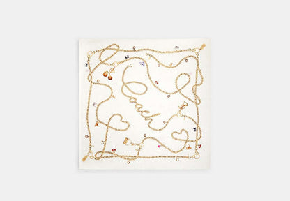 Charms Print Silk Square Scarf