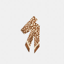 Wild Spots Print Silk Skinny Scarf