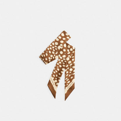 Wild Spots Print Silk Skinny Scarf